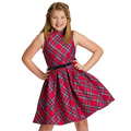 Pretty Plaid Christmas Dress for Girls A9