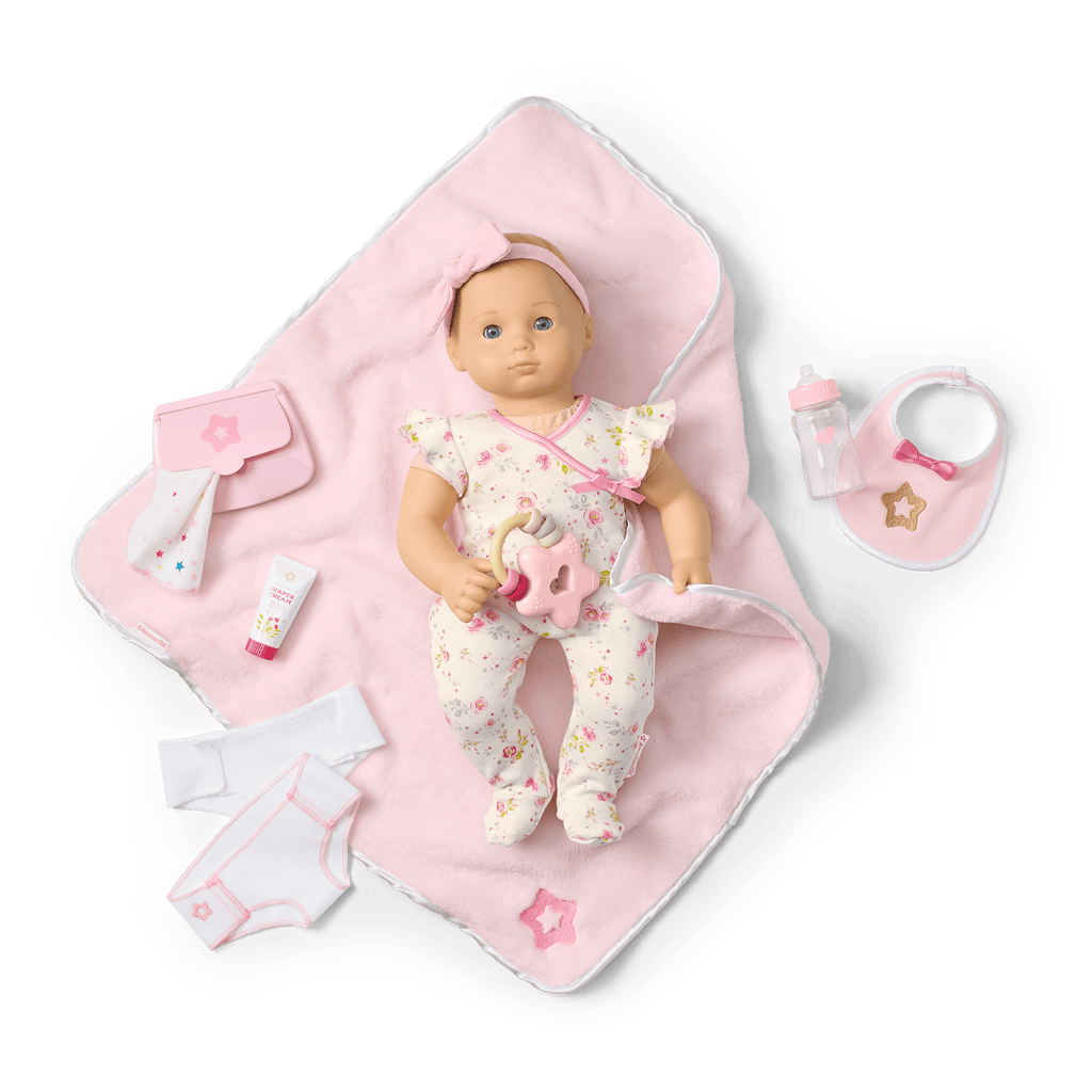 Bitty Baby® Doll #3 with blonde hair Care & Play Set C8
