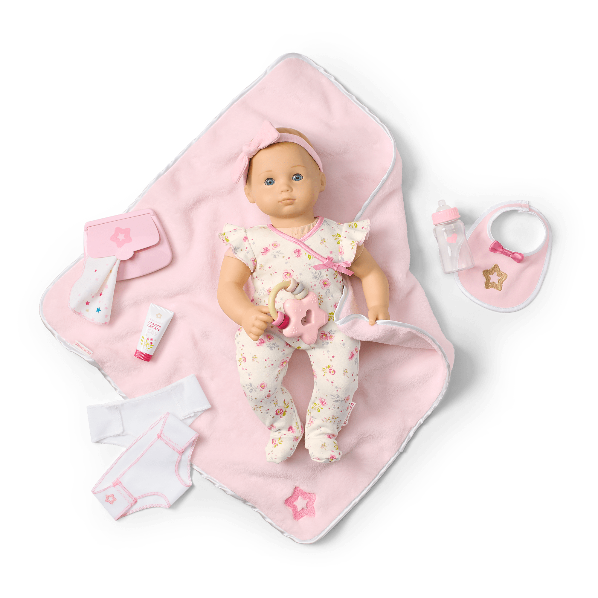 Bitty Baby® Doll #3 with blonde hair Care & Play Set C8