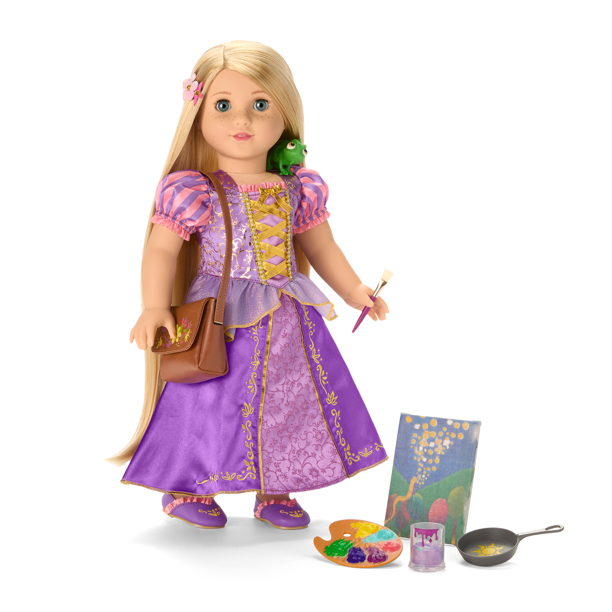 American Girl® Disney Princess Rapunzel Painting Accessories & Pascal for 18-inch Dolls C4