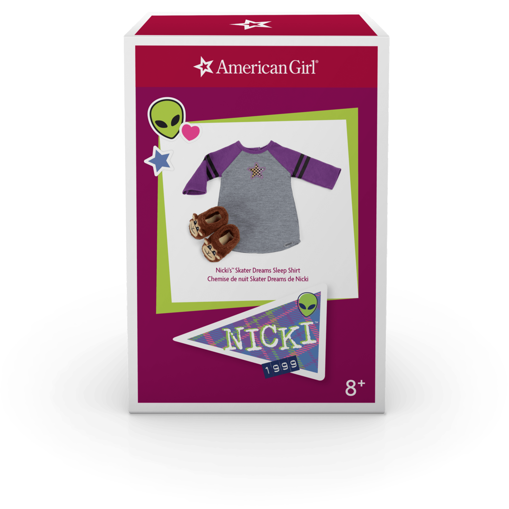 Nicki’s™ Skater Dreams Sleep Shirt for 18-inch Dolls (Historical Characters) C4