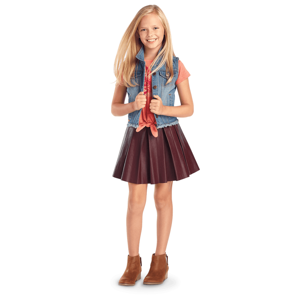 Embossed Paisley Skirt for Girls A6