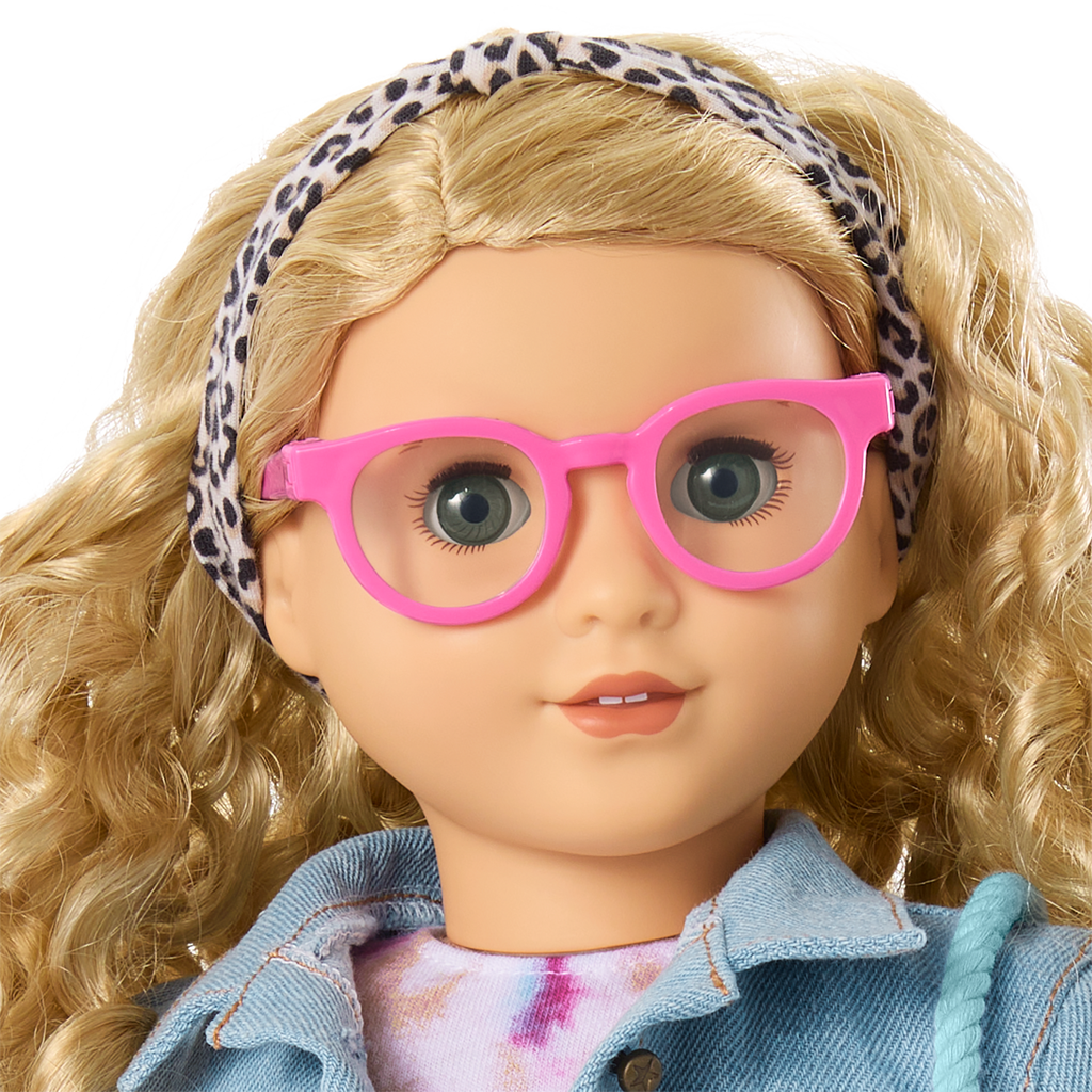 Petal-Pink Glasses for 18-inch Dolls F1