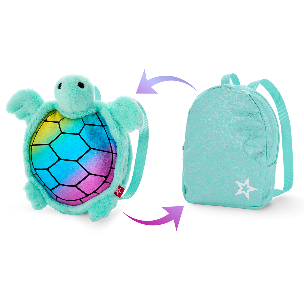 Shimmering Sea Turtle Backpack & Accessory Set for 18-inch Dolls F9