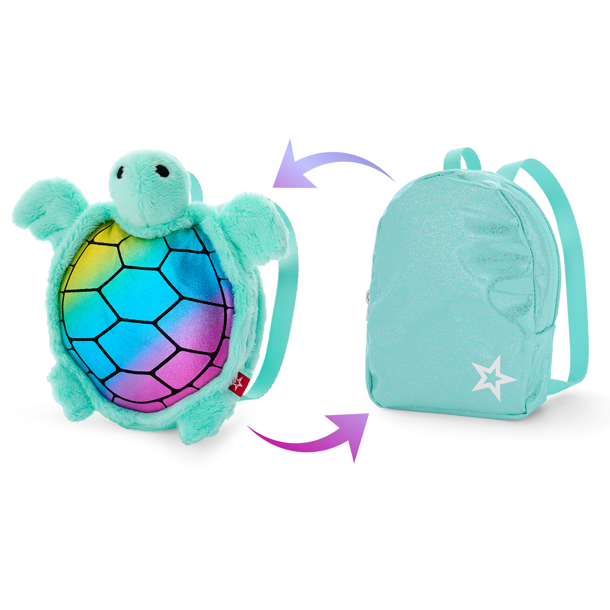 Shimmering Sea Turtle Backpack & Accessory Set for 18-inch Dolls F9