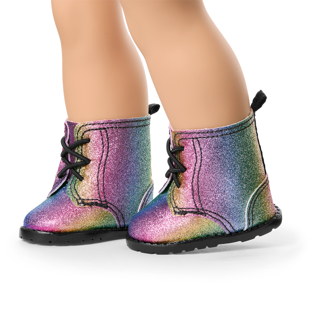 Glittery Rainbow Boots for 18-inch Dolls C4