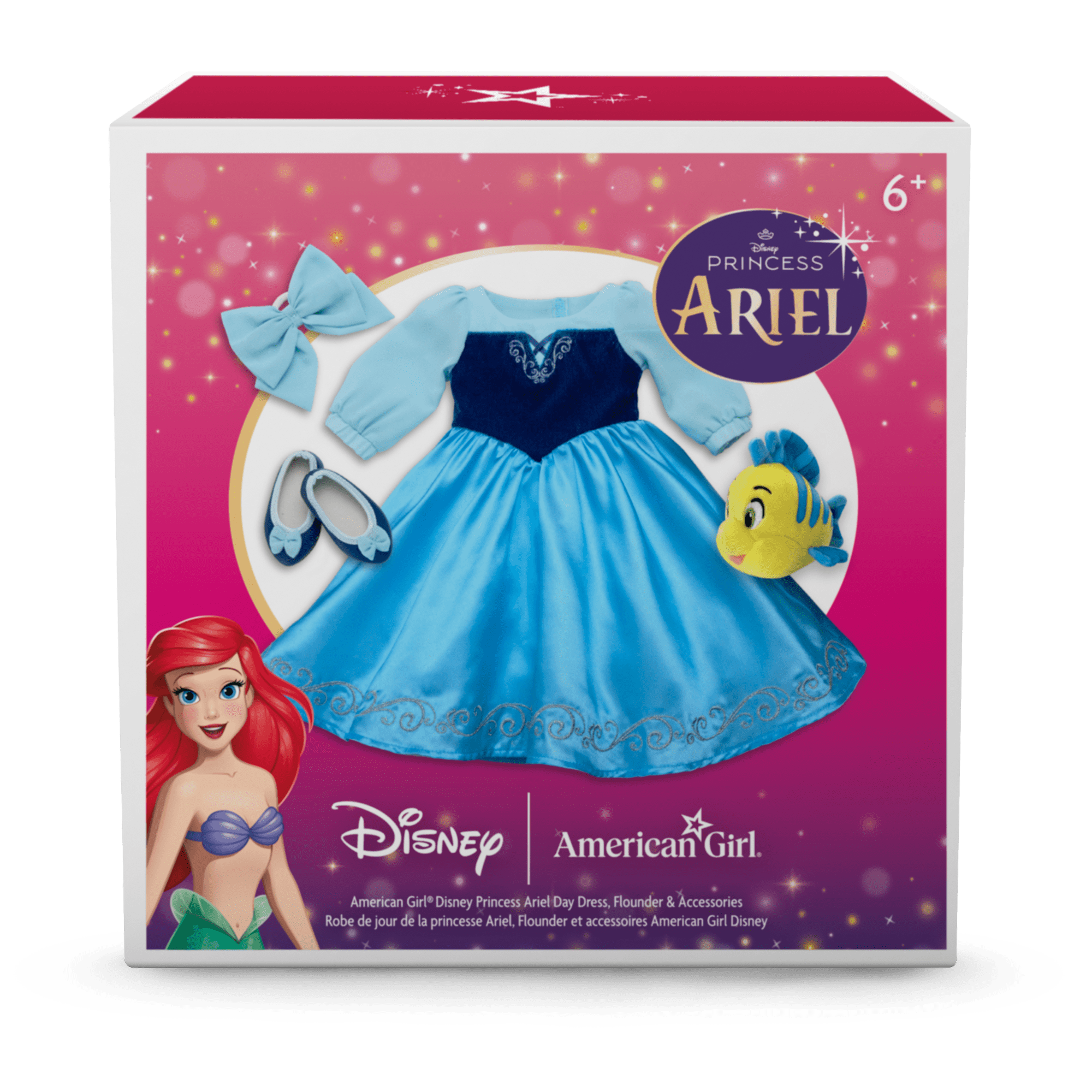 American Girl® Disney Princess Ariel Day Dress, Flounder & Accessories for 18-inch Dolls D3
