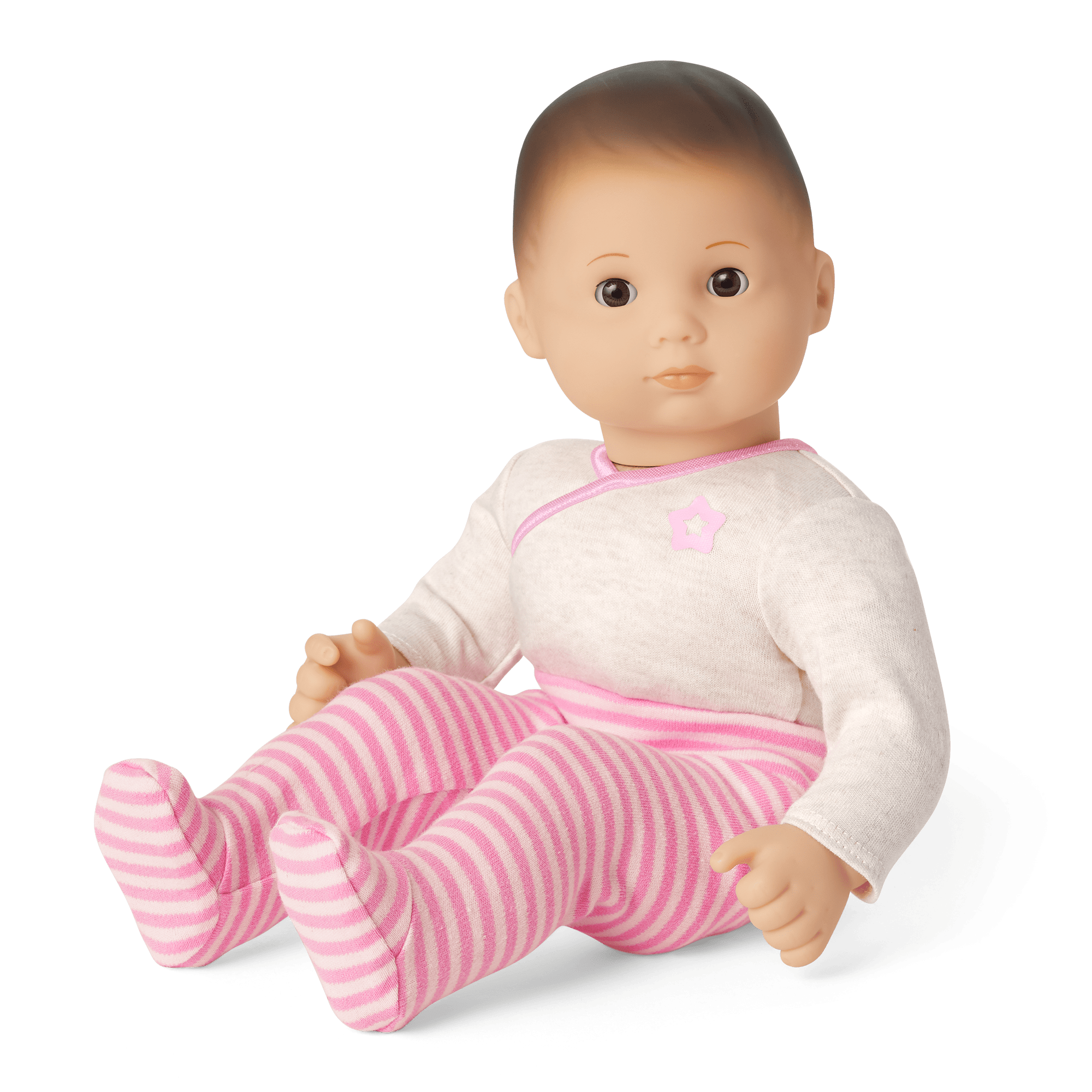 Bitty Baby® Doll #2 with brown hair in Pretty Pink F8