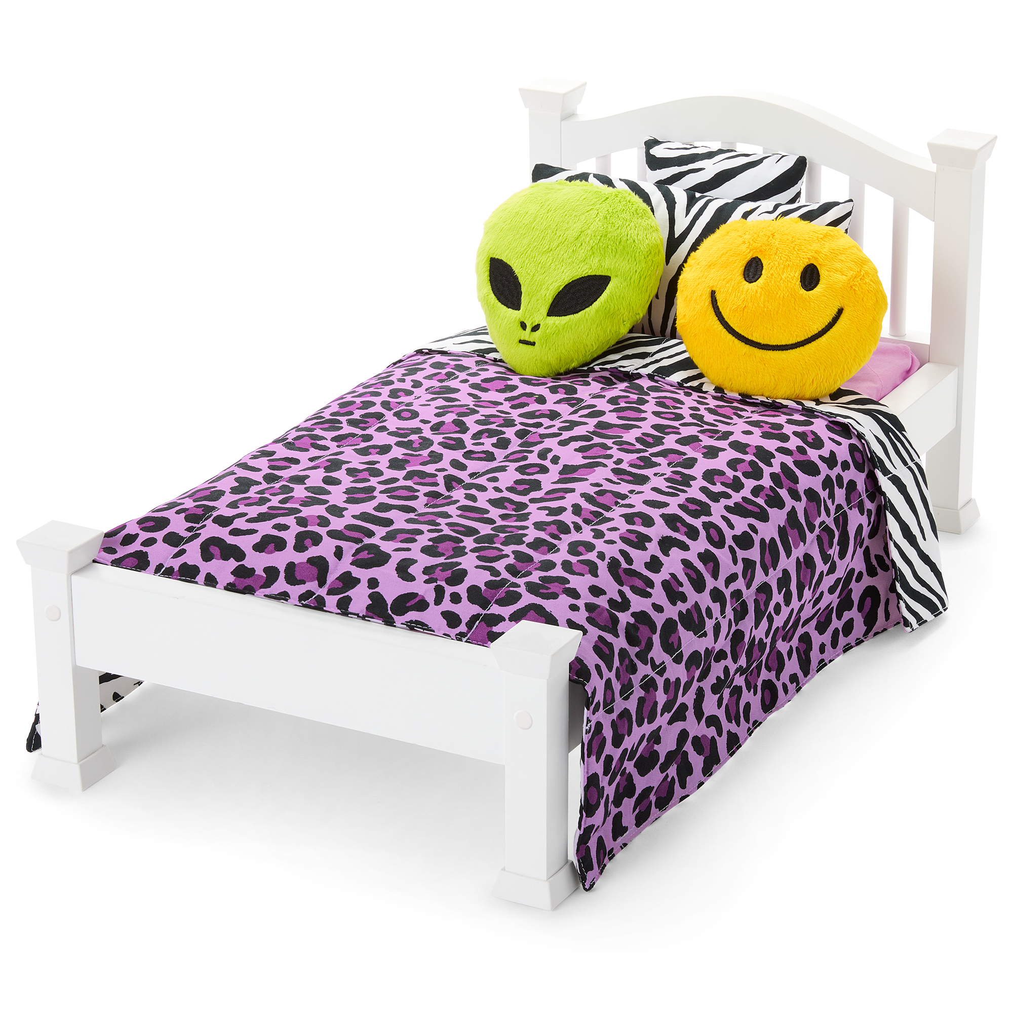 Nicki’s™ Bed & Animal-Print Bedding Set for 18-inch Dolls (Historical Characters) F8
