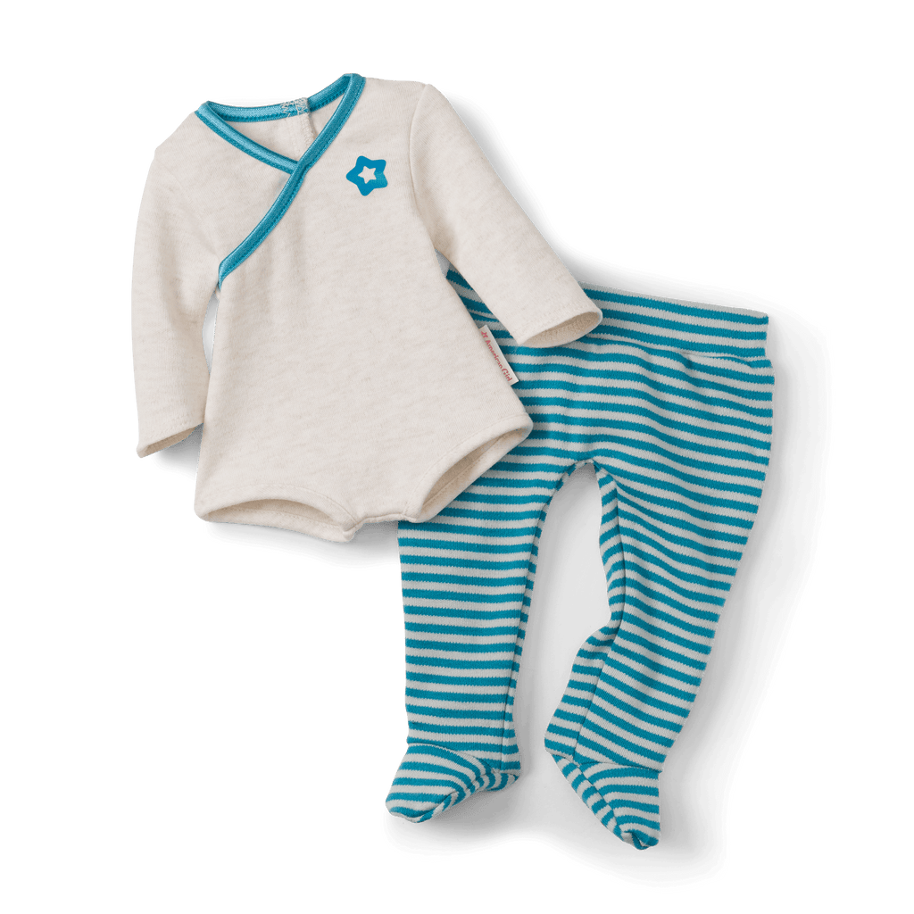 Bitty Baby® Doll #3 with blonde hair in Soft Blue A6