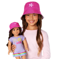 AG™ Star Bucket Hat Set for Girls & Dolls D0