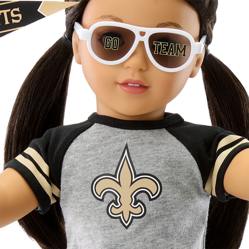 American Girl® x NFL New Orleans Saints Fan Outfit & Accessories for 18-inch Dolls F1