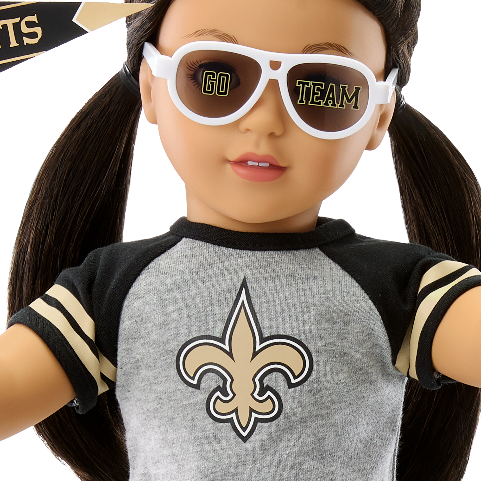 American Girl® x NFL New Orleans Saints Fan Outfit & Accessories for 18-inch Dolls F1