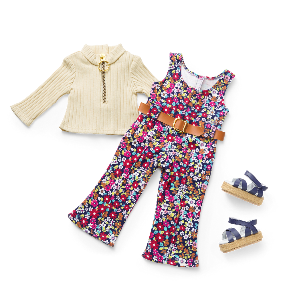 Julie’s™ Floral Jumpsuit for 18-inch Dolls (Historical Characters) B0