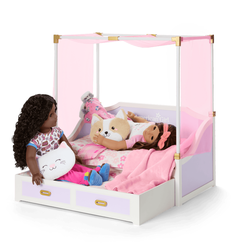 All Set for Sleepovers Canopy Bed for 18-inch Dolls E6