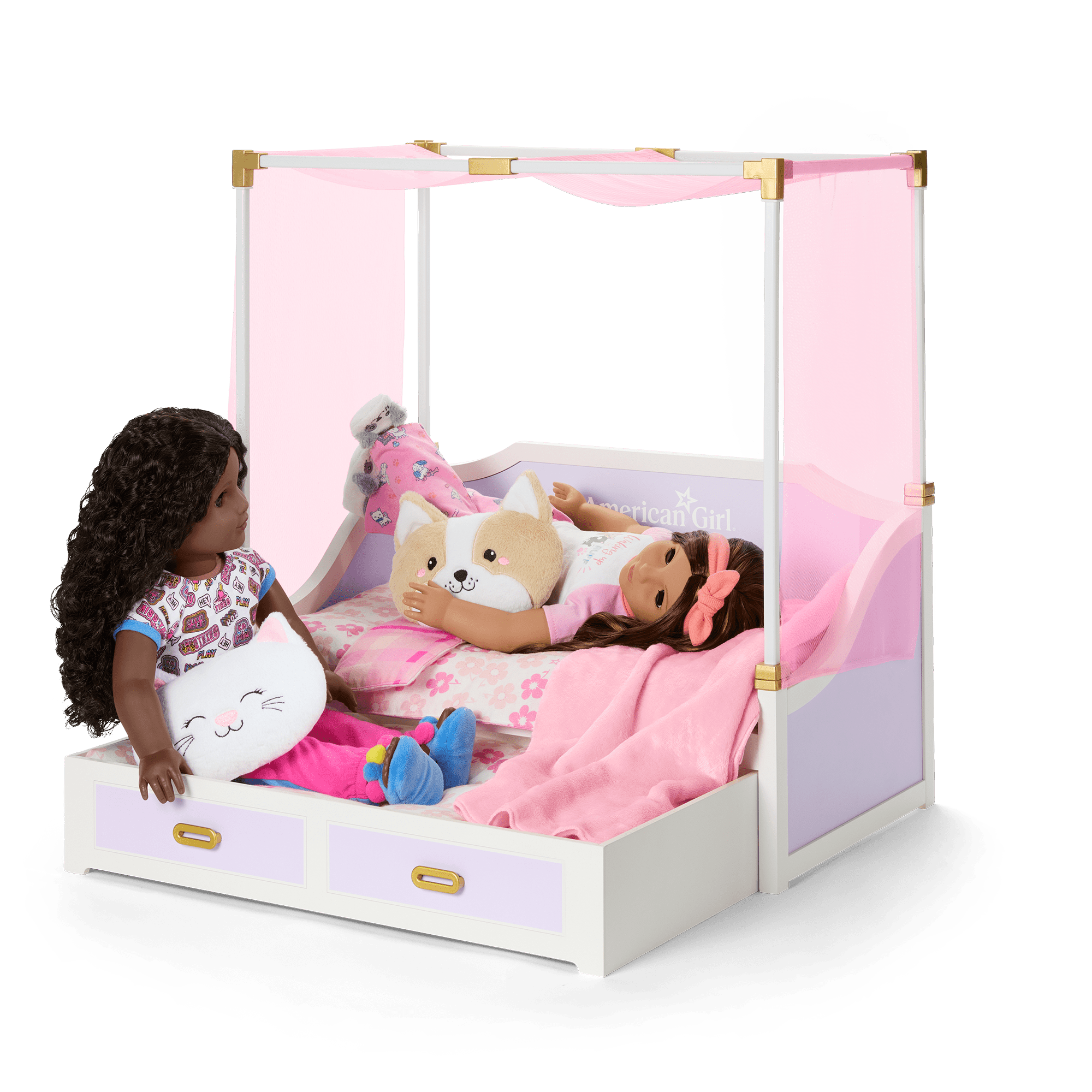 All Set for Sleepovers Canopy Bed for 18-inch Dolls E6