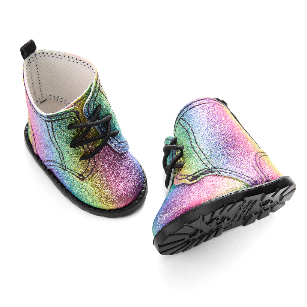 Glittery Rainbow Boots for 18-inch Dolls C4