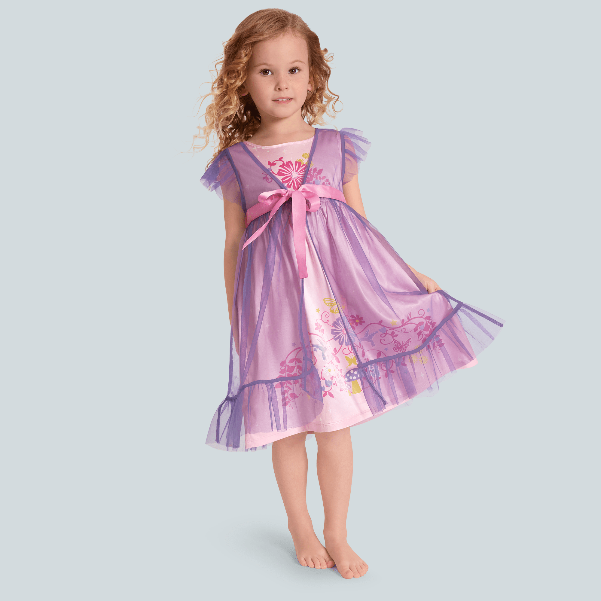 Royal Ruffles Nightie & Robe for Little Girls D2