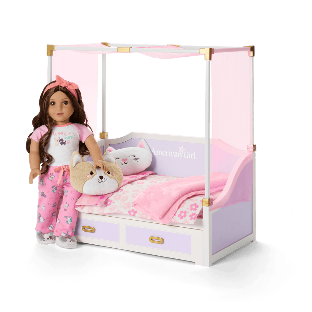 All Set for Sleepovers Canopy Bed for 18-inch Dolls E6