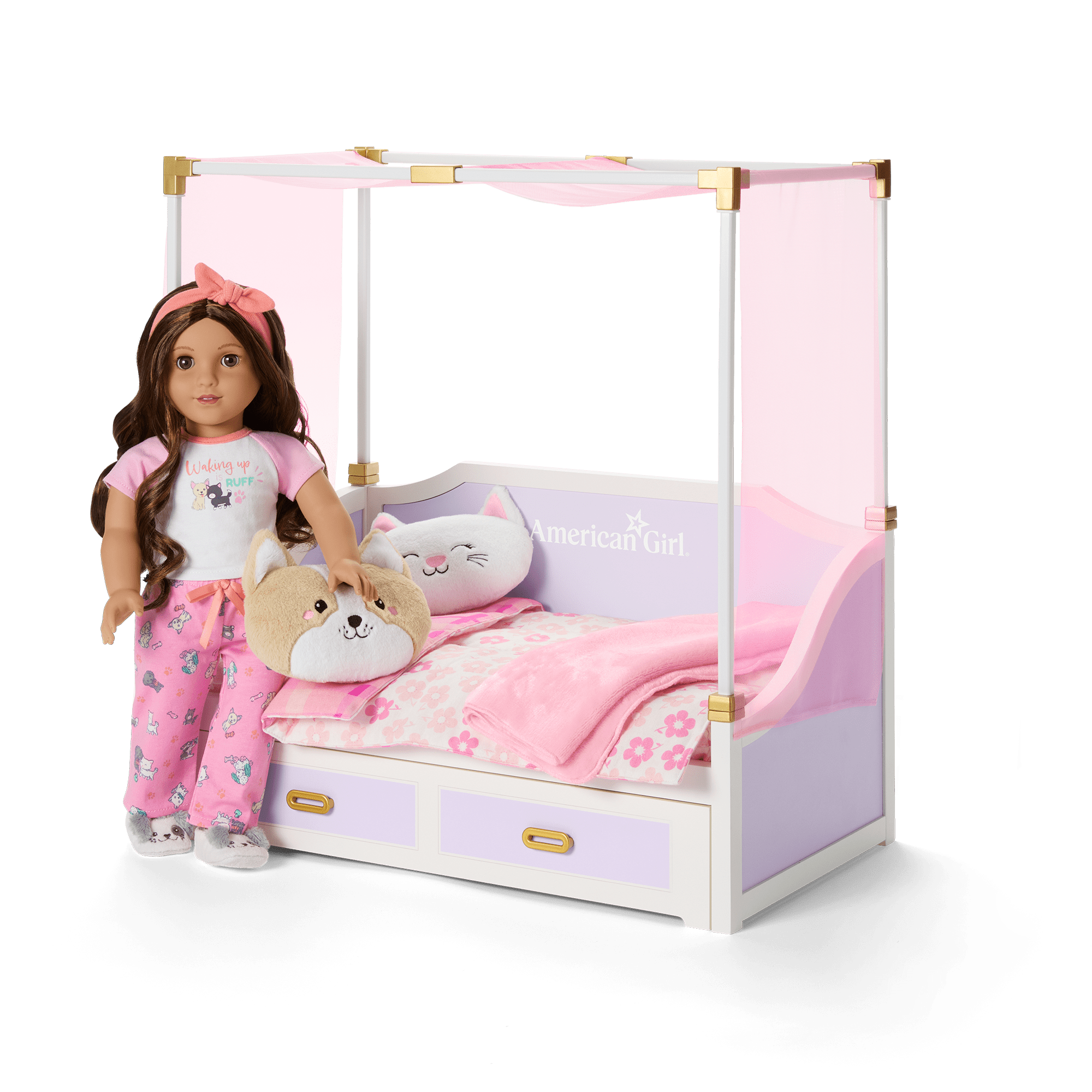 All Set for Sleepovers Canopy Bed for 18-inch Dolls E6