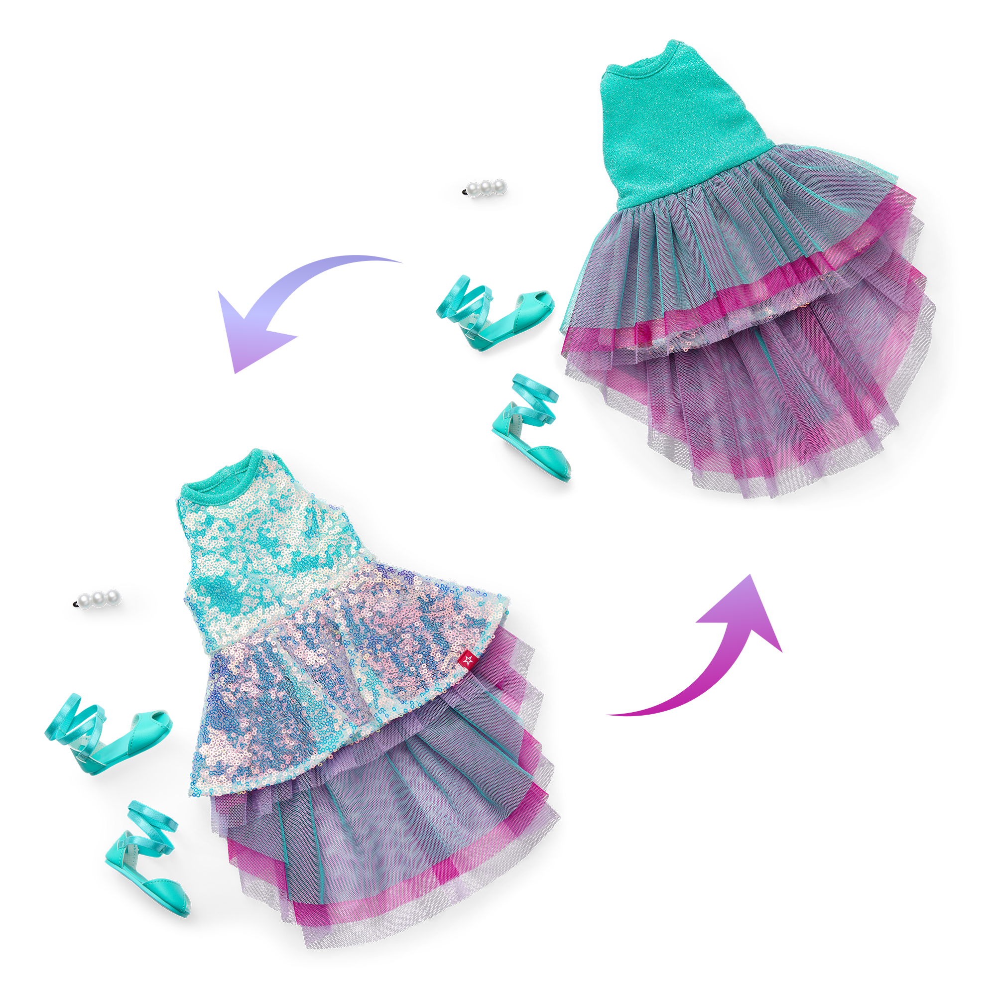 Glam Shimmering Ocean Outfit for 18-inch Dolls A3