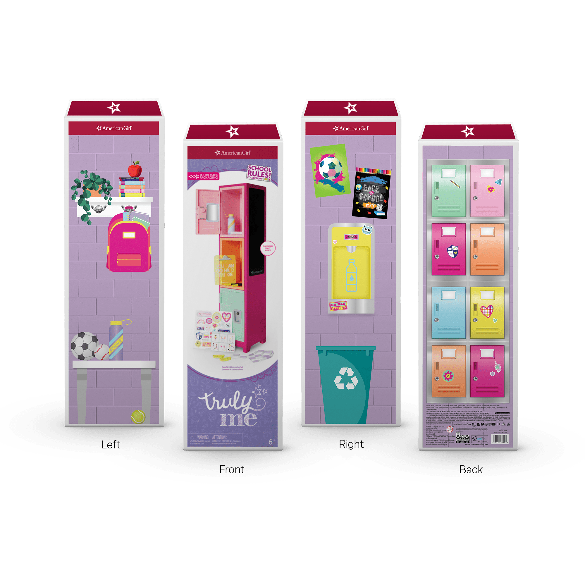 Colorful Cubbies Locker Set for 18-inch Dolls E0