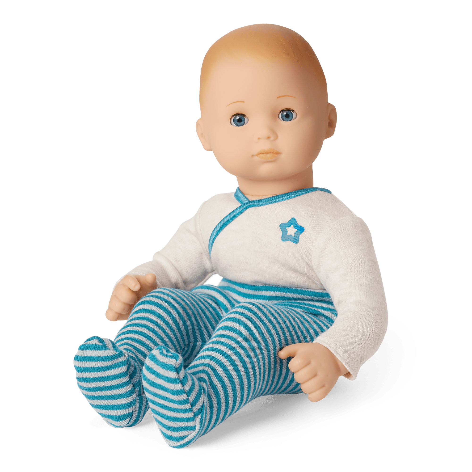 Bitty Baby® Doll #3 with blonde hair in Soft Blue A6