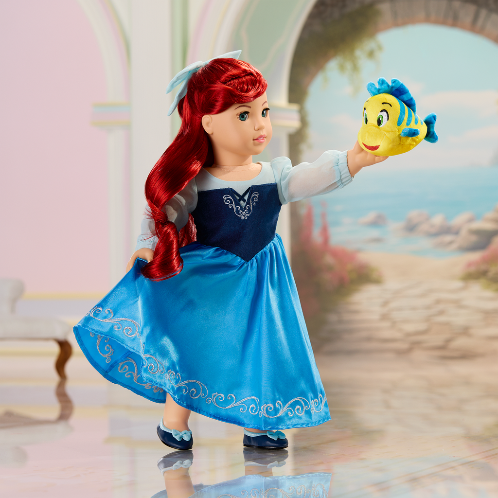 American Girl® Disney Princess Ariel Day Dress, Flounder & Accessories for 18-inch Dolls D3