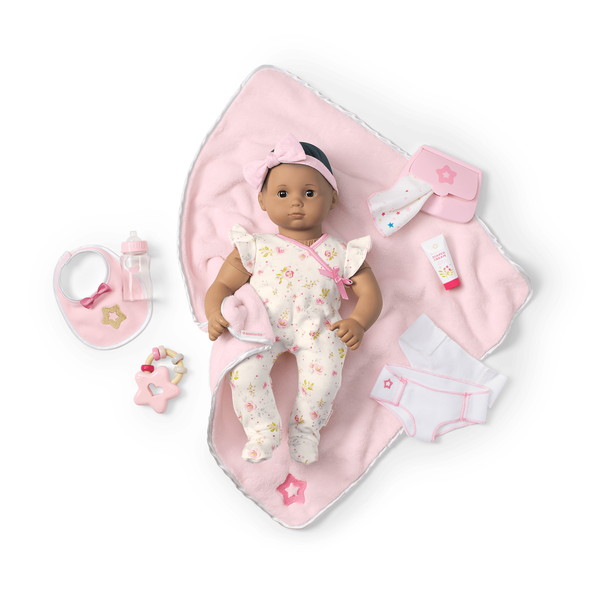 Bitty Baby® Doll #5 with brown hair Care & Play Set D9