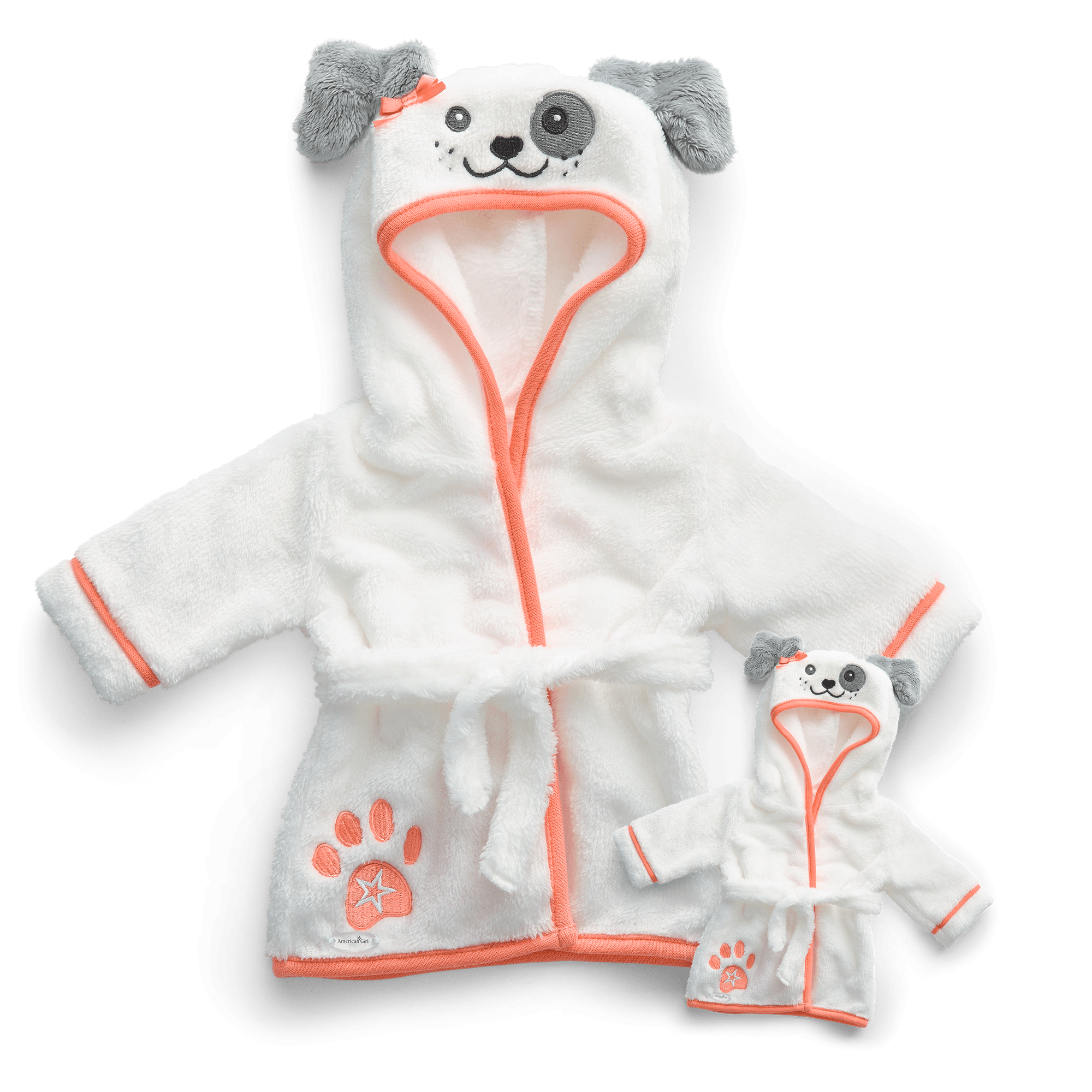 Comfy Puppy Robe Set for Girls & 18-inch Dolls D9