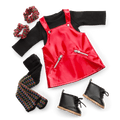 Nicki’s™ Red Vinyl Jumper Outfit for 18-inch Dolls (Historical Characters) A0