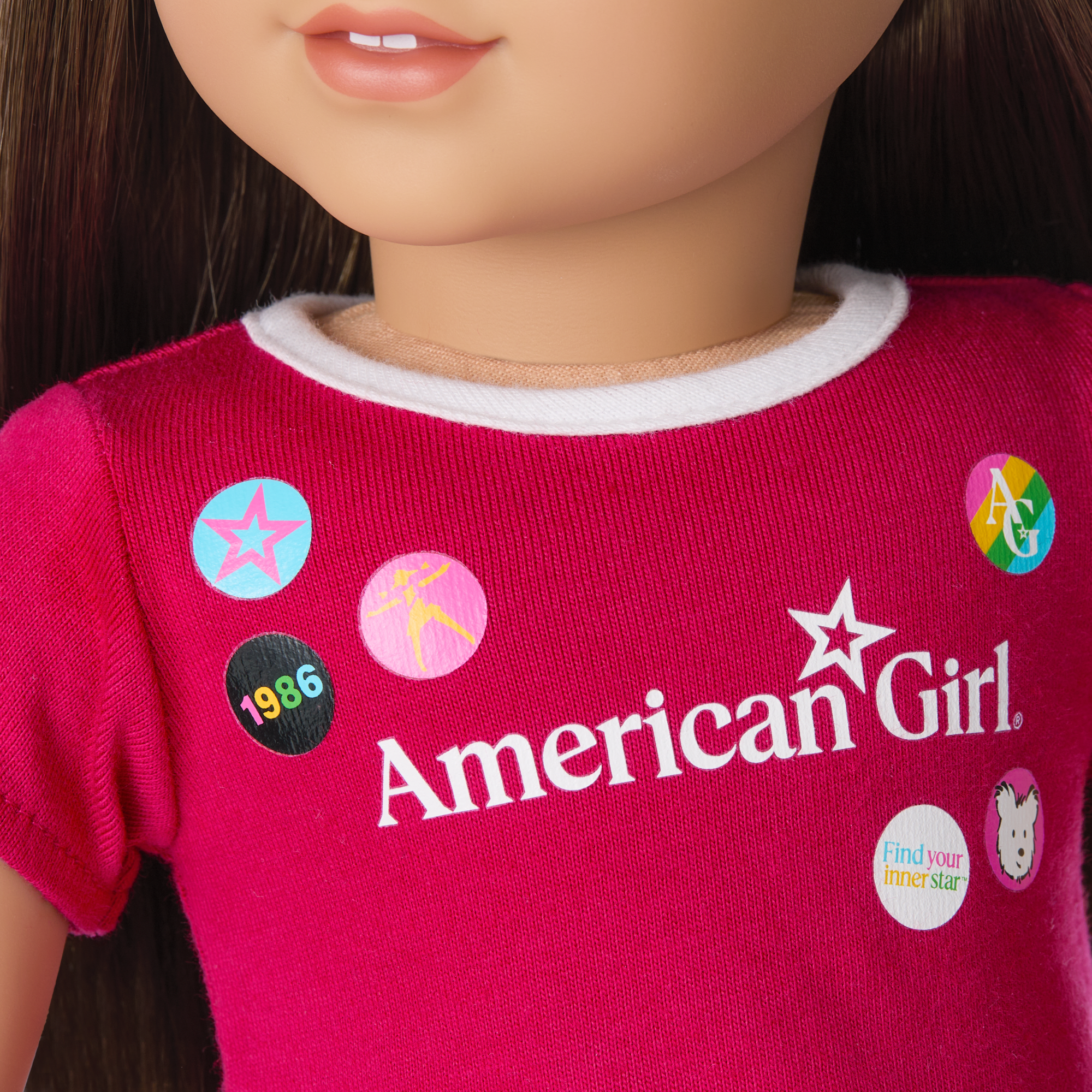 Matching AG™ Grin Pins Ringer Tee Set for Girls & 18-inch Dolls C3